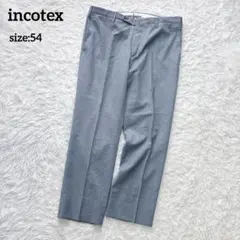 大きいサイズ54✨incotex インコテックス スラックス 千鳥格子柄 ブルーのサムネイル