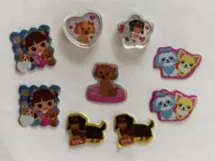 平成レトロ　おはじきシール　キラキラシール　ステッカー 犬シール　9枚セット