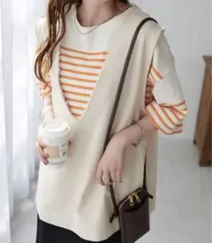 discort ディスコートUSコットンフリンジ深Vベスト