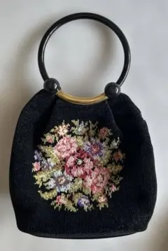 ビーズバッグ ノーブランド 薔薇 花柄 ビーズ刺繍 2WAY ショルダー