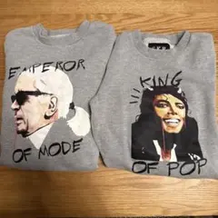 S.K.R. キッズ長袖トレーナー　グレー2枚セット