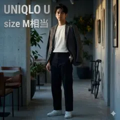 UNIQLO U スラックス パンツ M相当 ブラック メンズ シンプル