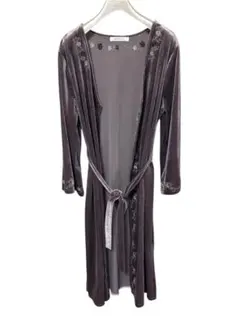 ACHIEVERS　ベロア　刺繍　ナイトガウン　ローブ　ベルベット