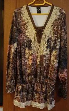OZZ ONESTE ペイズリー柄 レースアップ チュニックのサムネイル