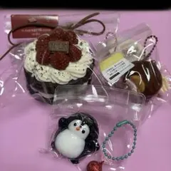 ぷにぷにスクイーズ ケーキ・スイーツ・ペンギン 3点セット