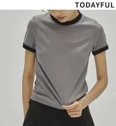 TODAYFUL TODAYFUL Compact Ringer Tee　グレー