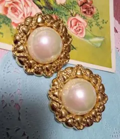 NINA RICCI ヴィンテージ ビッグフェイクパールイヤリング