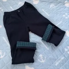 familiar ネイビー チェック柄パンツ 120cm