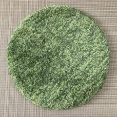 円形 シャギーチェアラグ グリーンのサムネイル