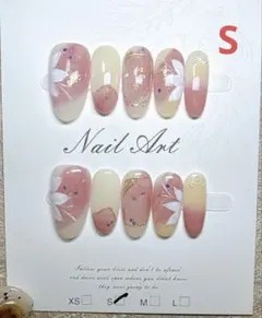 E057 Sサイズ　ハンドメイド　ネイルチップ　ミディアムオーバル