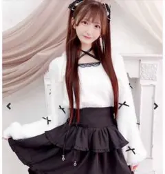 MARS マーズ　チビリボンケープ風ニット ホワイト