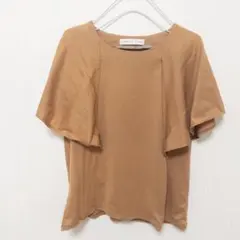 センスオブプレイス フレアスリーブ カットソー 半袖 Tシャツ キャメル 茶 F