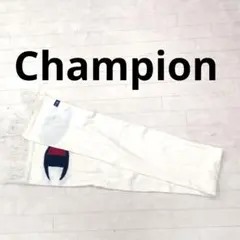 277○① Champion ホワイト マフラー フリンジ付き タグ付きのサムネイル