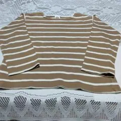 「再々々値下げ」ah 長袖Tシャツ 120cm ベージュストライプ