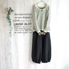 ✱Samansa Mos2✱　かぎ針編みカラー　ボーダーニット