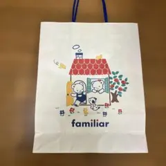 familiar ショップ紙袋　ブルーと白地のサムネイル
