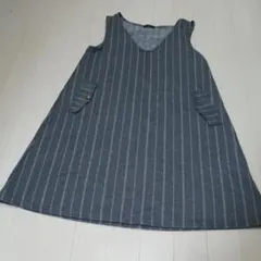 しまむら★試着★ストライプジャンパースカート★