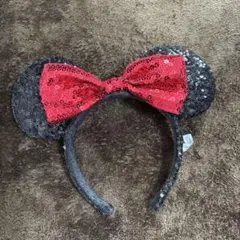 ミニーマウス風カチューシャ 黒と赤
