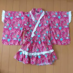 Dolly Ribbon ドーリーリボン 甚平 ベビー95サイズ ピンク 花柄