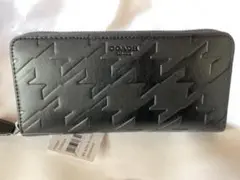 COACH コーチ　長財布　F74881 千鳥格子柄　黒　ラウンドジップ　新品 COACH コーチ 長財布 F74881 千鳥格子柄 ラウンドジップ 新品未