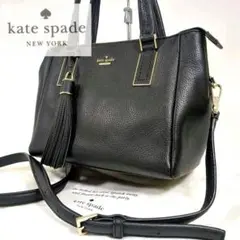 kate spade｜2way ハンドバッグ ショルダー レザー チャーム 黒