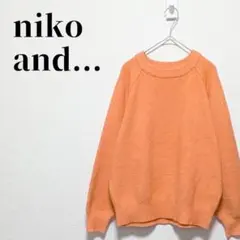 ニコアンド　クルーネック長袖ニット　ラグランスリーブ　オレンジ　サイズ3(M)