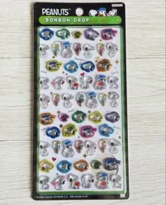 スヌーピー&きょうだいたち　ボンボンドロップシール　ミニ　緑
