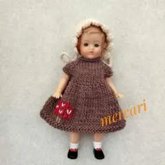 ✩リジー、14cmドール用ドレスとボンネット　きのこ