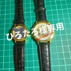 レザー腕時計　 稼働品　北斎