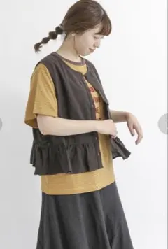 サマンサモスモス ☆前後着ギャザーベスト☆ジレ