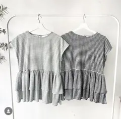 【タグ付き新品美品】　しまむら　アンセリ　anseri ギンガムチェックトップス