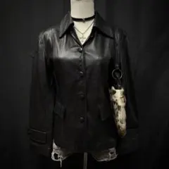 本革　ラムレザー　平成ギャル　y2k グランジ　PUNK 革ジャン　ダークコア