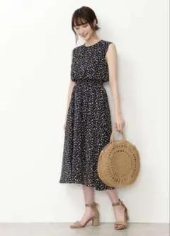 NATURAL BEAUTY BASIC シフォンフラワーワンピース