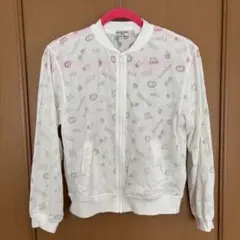 BLUE CROSS ホワイト ジップアップジャケット　薄手　ジャンパー　羽織り