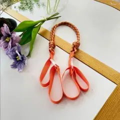 新品　ボールアンドチェーン 用　ストラップ　パラコード　オレンジ