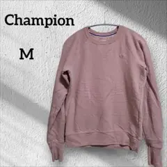 Champion 【M】ピンク クルーネック スウェット 長袖 レディース