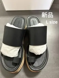 MOUSSY ブラック トングサンダル 厚底 Lサイズのサムネイル