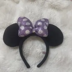 美品✨️ディズニー ミニーマウス カチューシャ 黒・紫