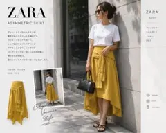 SALE ZARA ザラ　アシンメトリーデザイン シャツ　スカート イエロー Sのサムネイル