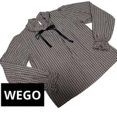 WEGO ウィゴー スタンドフリルネックリボンブラウス トップス F