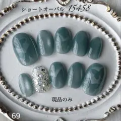 現品 ショートオーバル ネイルチップ 15458 マグネット 蝶々 シンプル