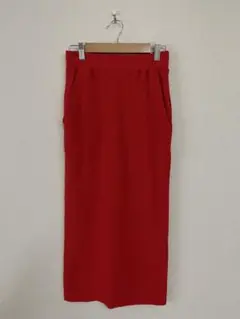 AIma Design・赤 リブ編み タイトスカート ・Mサイズ