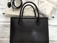 TOUT Y ESTトゥティエ パラレルミニバック LIZARDBLACK