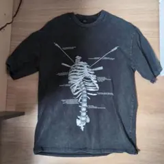 骨格デザイン Tシャツ ダークグレー