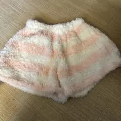 フワフワピンクホワイトストライプハーフパンツ