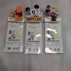 1999年 東京ディズニーランド パスポート チケットホルダー 3点セットのサムネイル