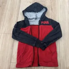 PUMA フード付きパーカー 140cm レッド/グレー