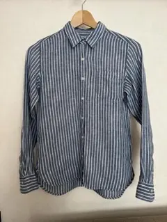 無印良品　リネンストライプシャツ　Sサイズ