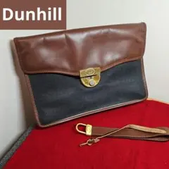 ダンヒル セカンドバッグ ブラック ブラウン PVC レザー dunhill