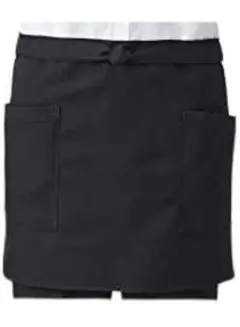 ちとせ T-7744 ブラックエプロン ショートエプロン